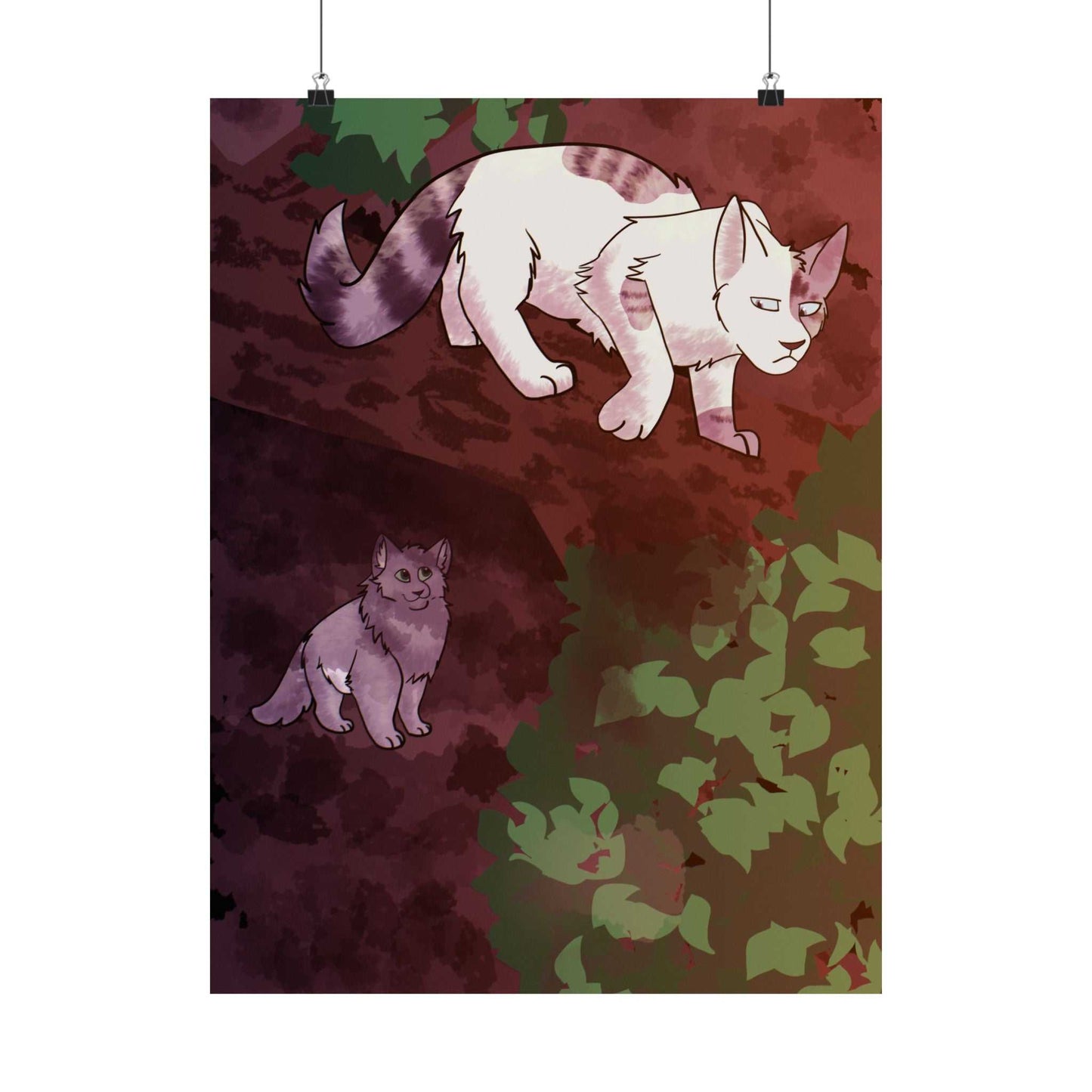 Satin Poster Cat in Tree