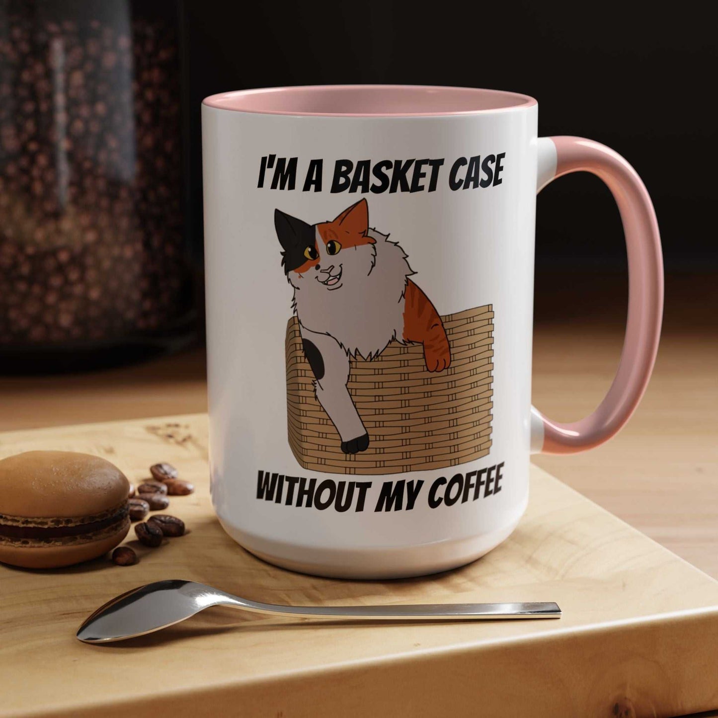 Funny Coffee Mug - Basket Case Cat