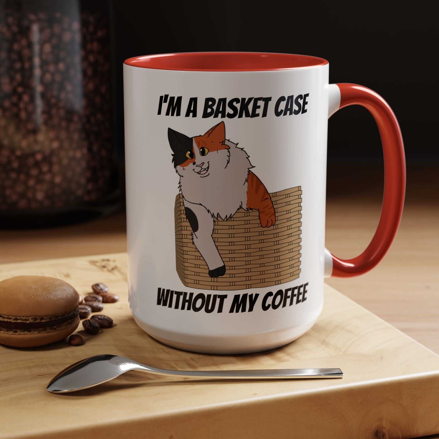 Funny Coffee Mug - Basket Case Cat