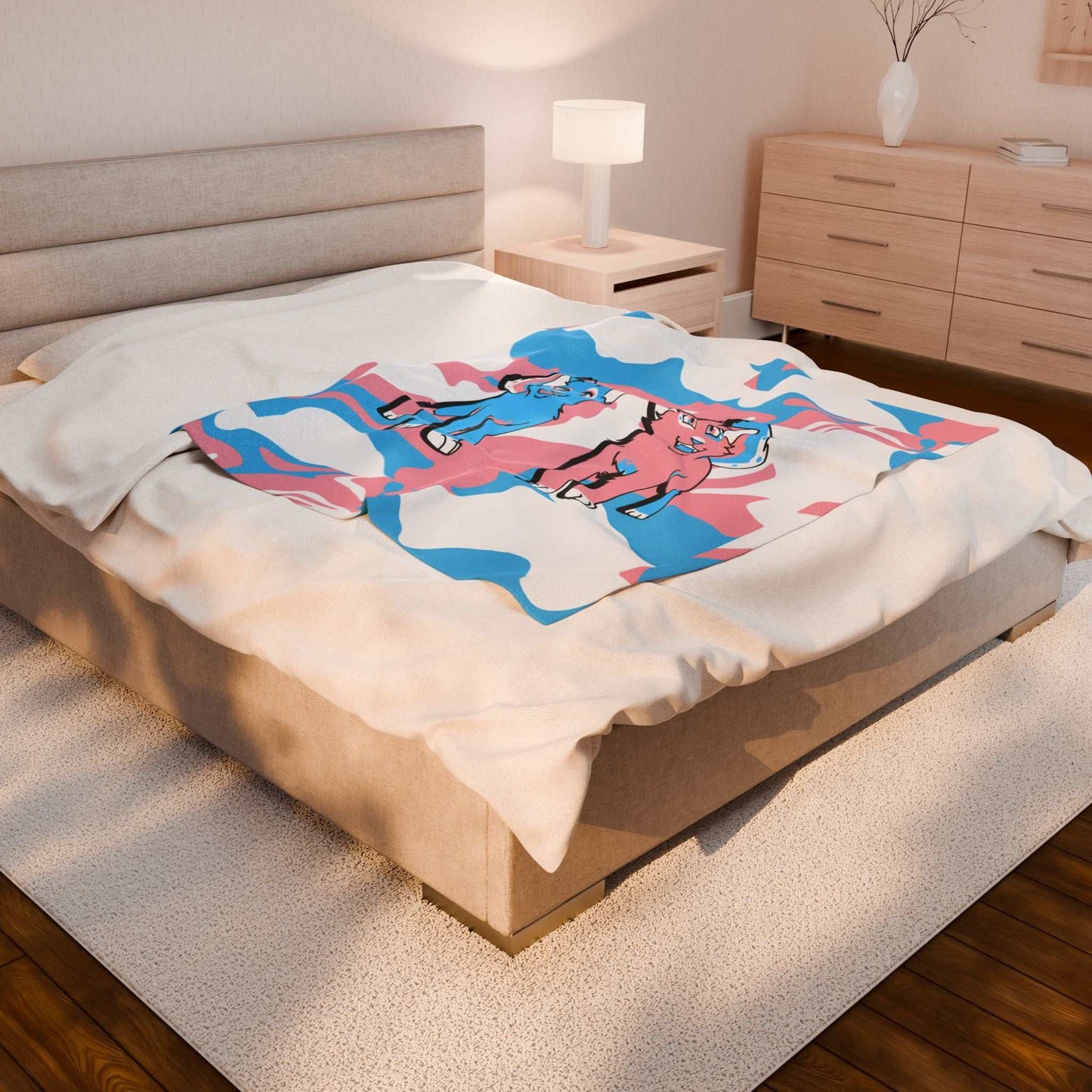 Transgender Pride Cat Throw Blanket