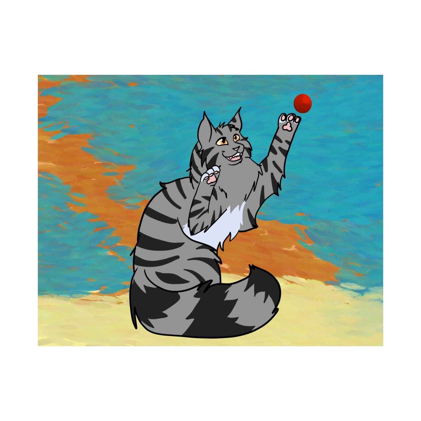 Pouncing Cat Poster