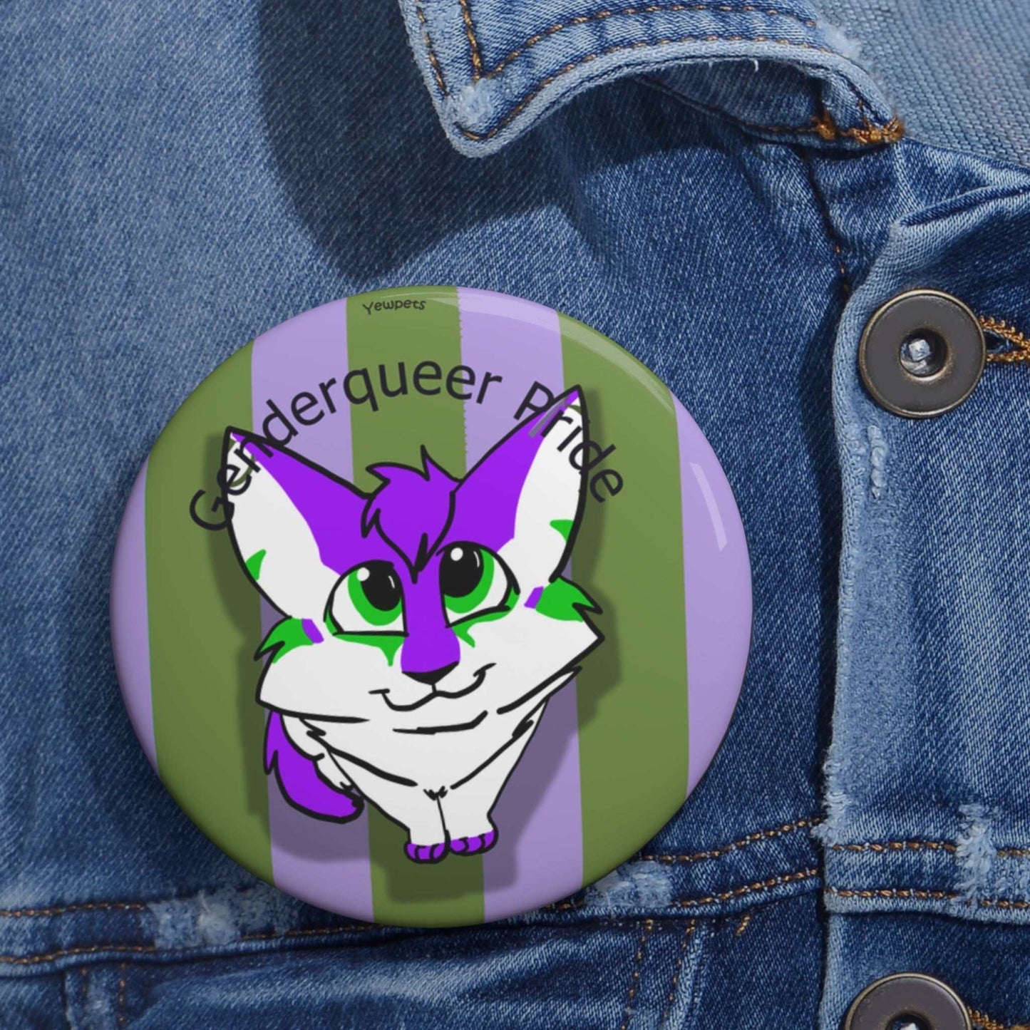 Genderqueer pride pinback button
