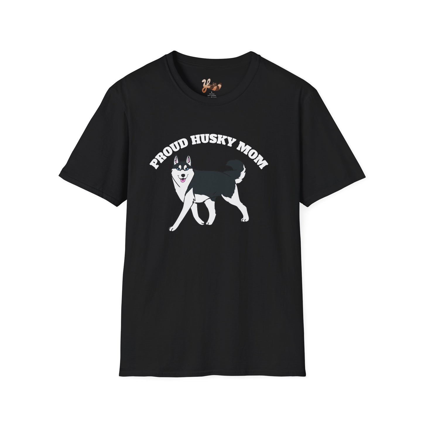 Proud Husky Mom T-Shirt- Black