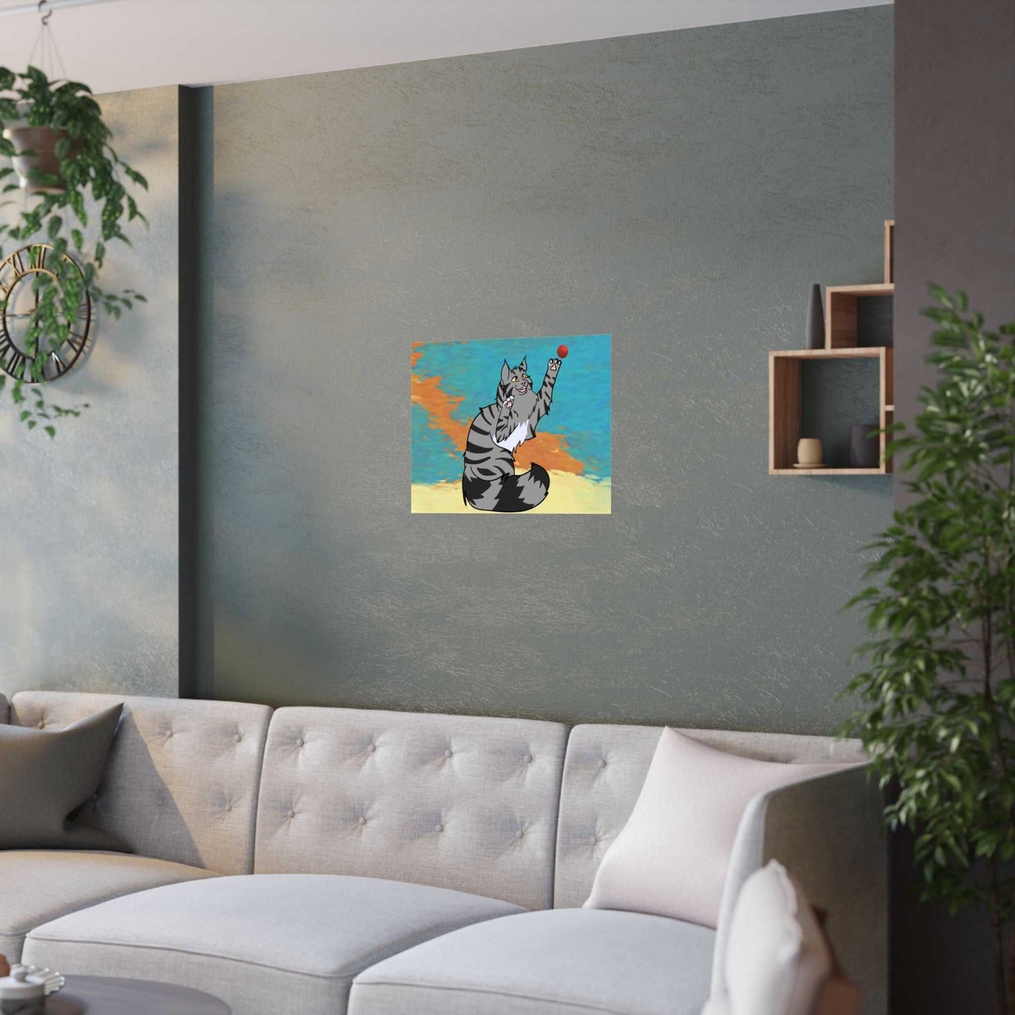 Pouncing Cat Poster