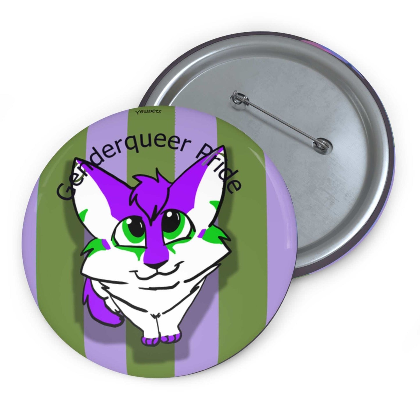 Genderqueer pride pinback button