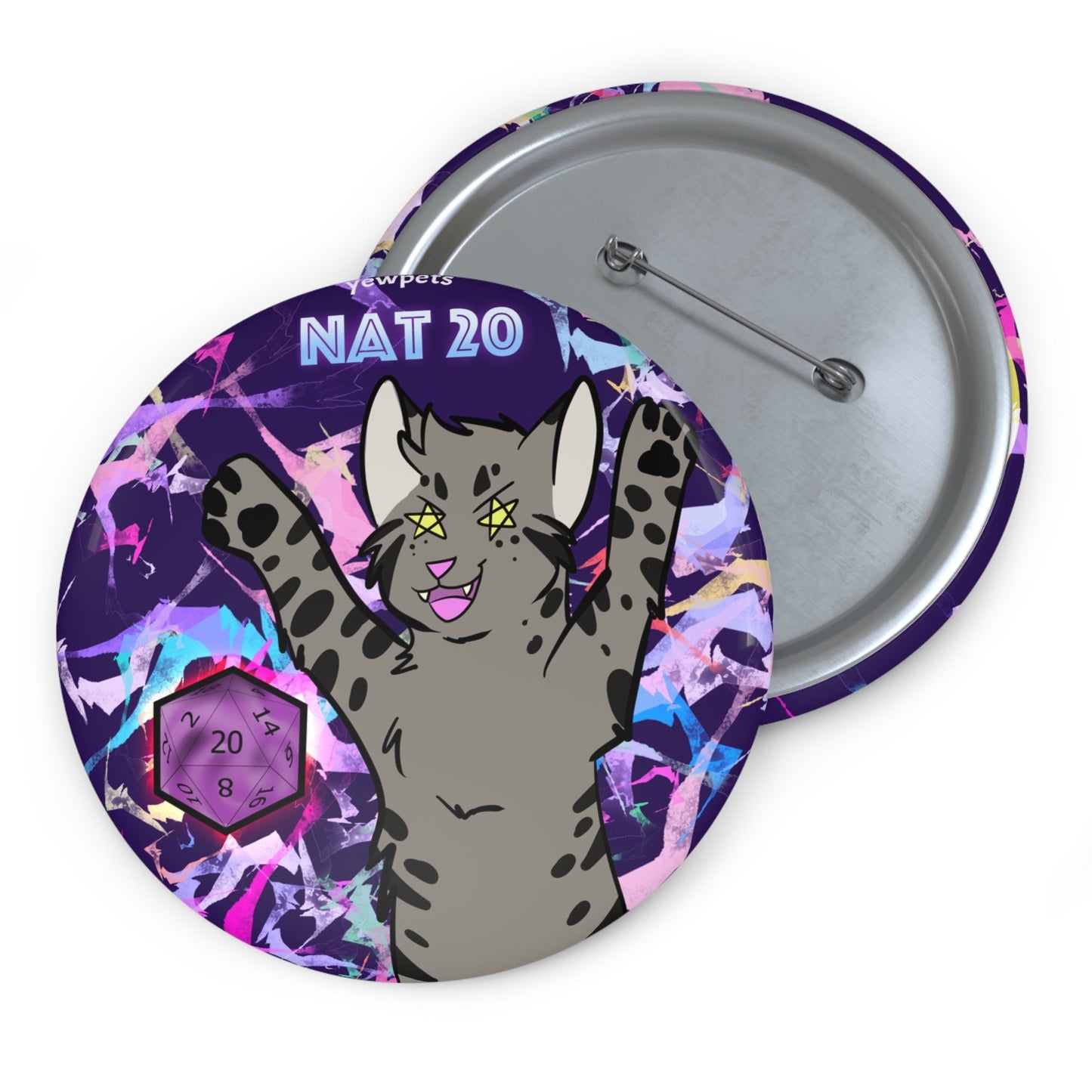 Nat 20 Dnd button-cat