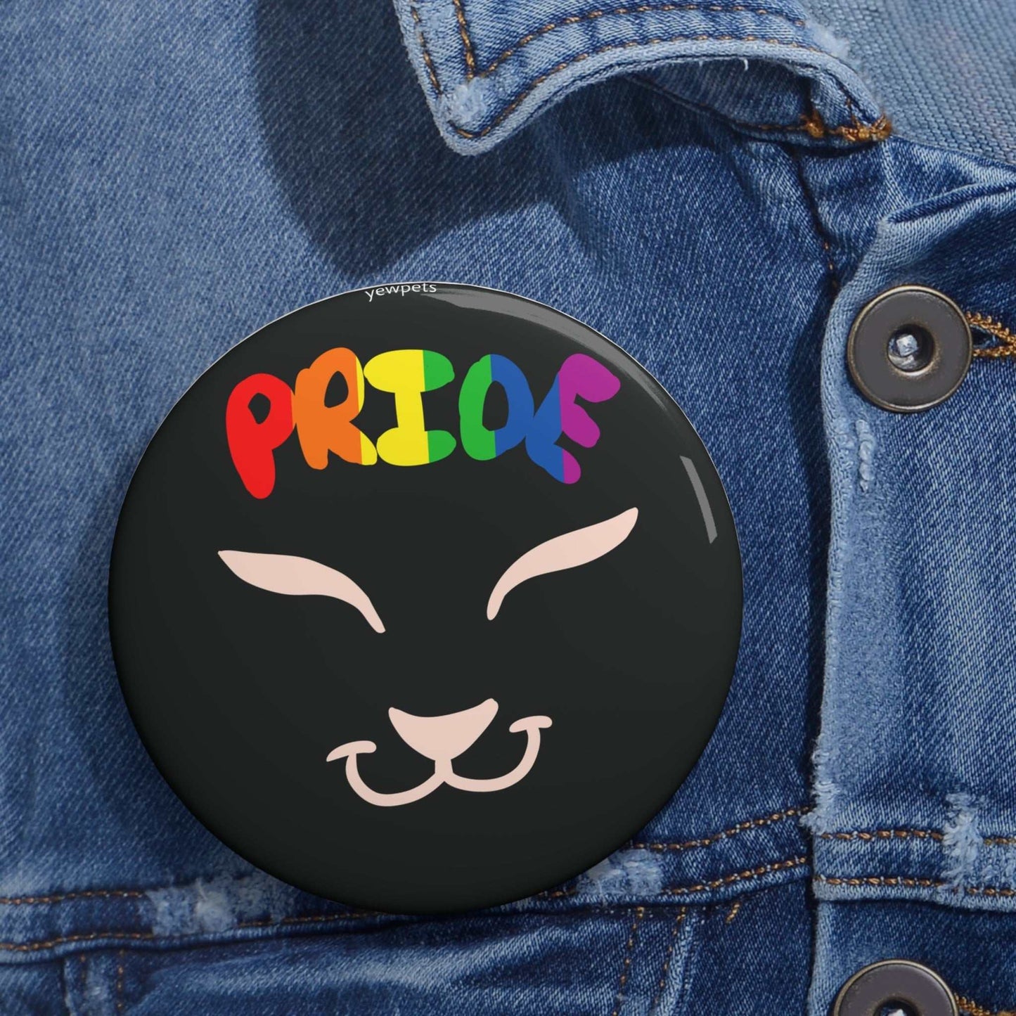 Pride Button- Cat Face