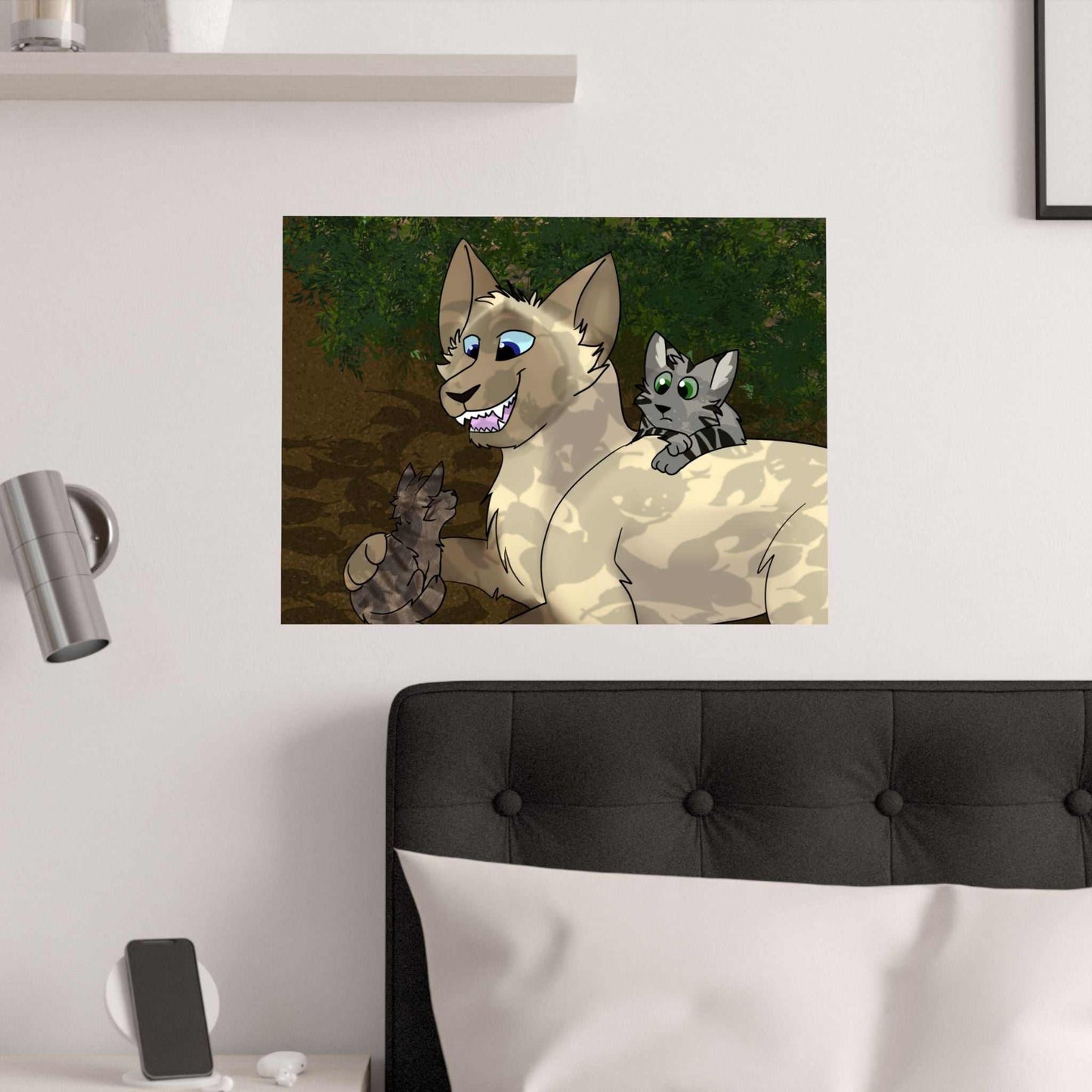 Bedtime story Cat- Satin Poster