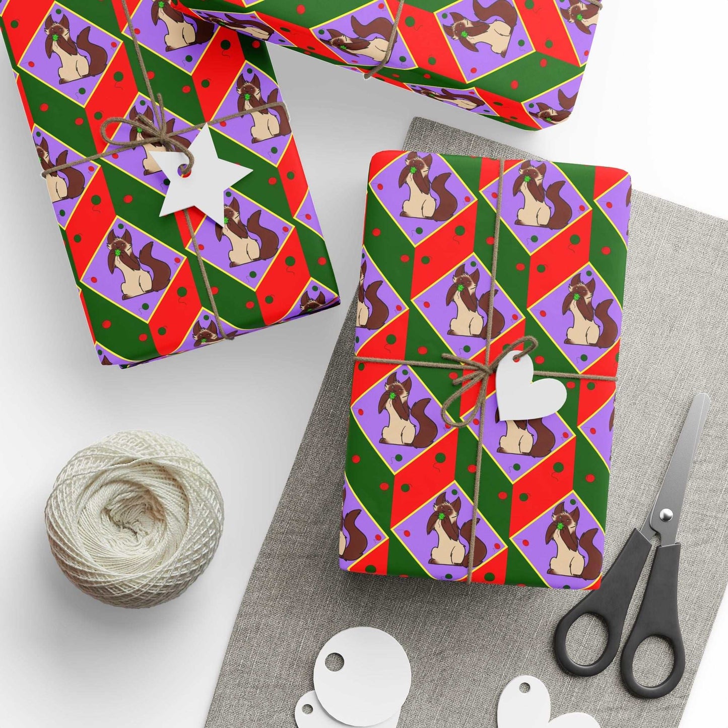Cat Wrapping Paper- Ball of String Design