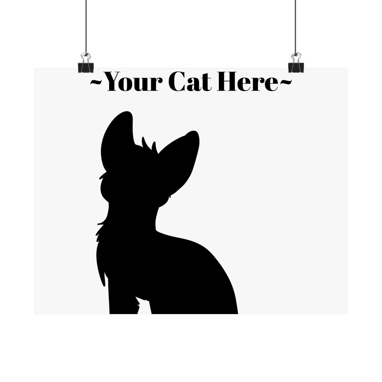 Custom Cat Poster- Satin Pet Portrait (Bust)