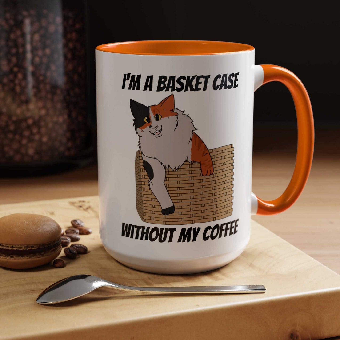 Funny Coffee Mug - Basket Case Cat