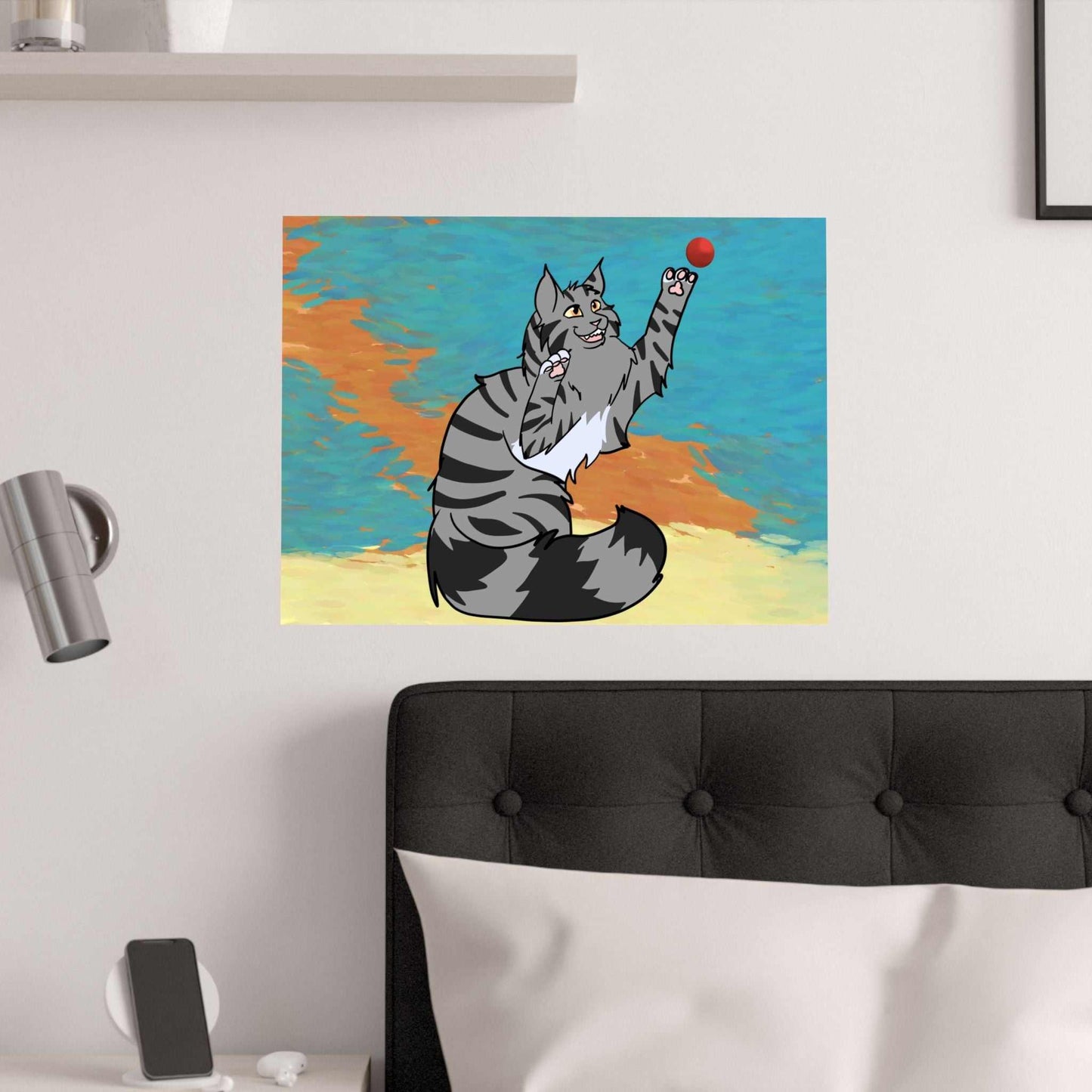 Pouncing Cat Poster