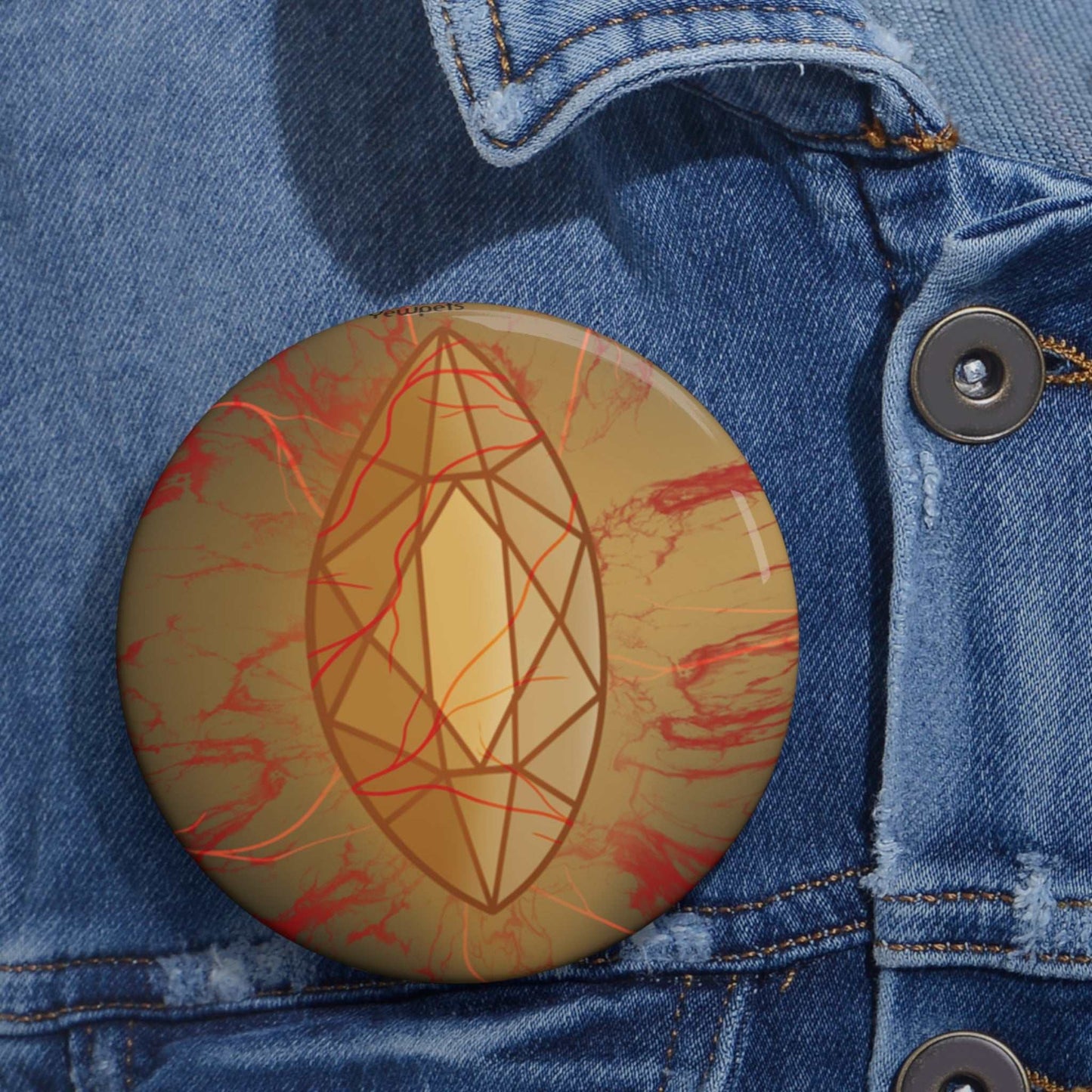 Pin Button with Citrine-Topaz