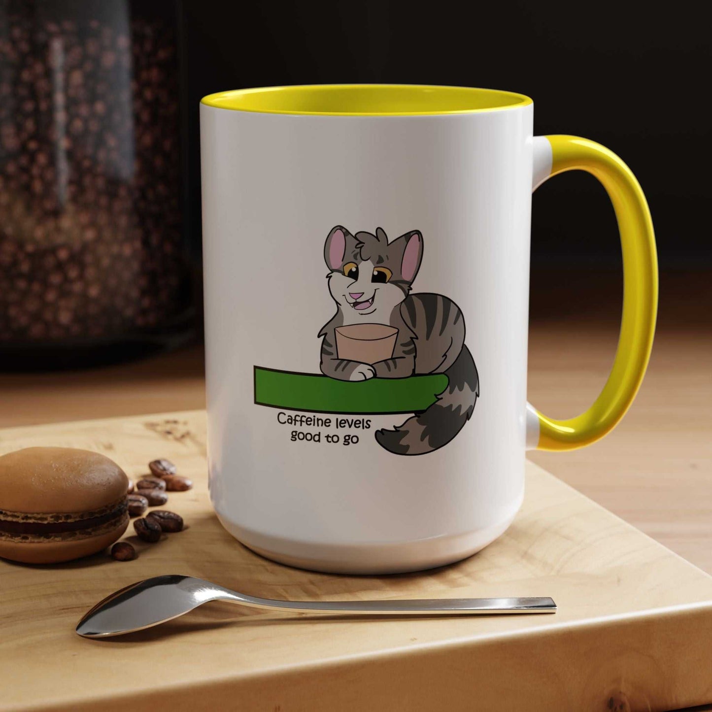 Funny Cat Coffee Mug- Caffeine Levels