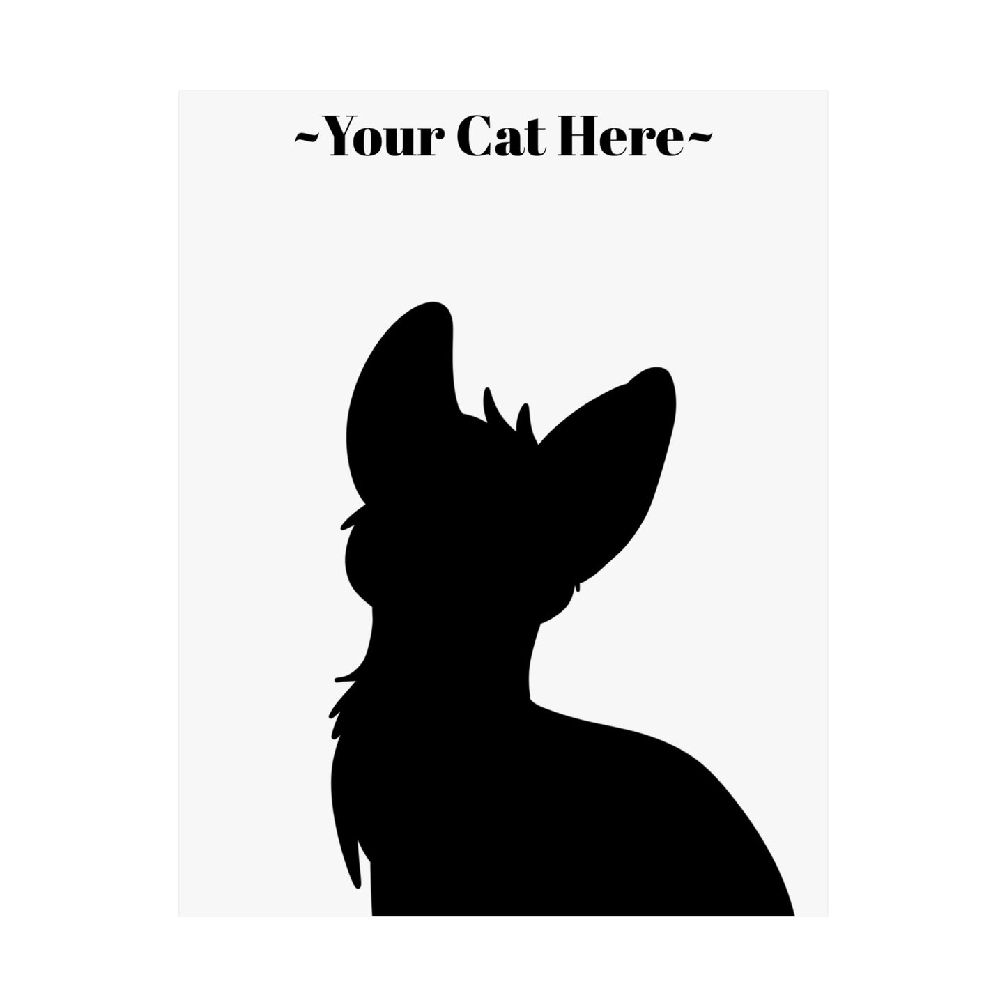 Custom Cat Poster- Satin Pet Portrait (Bust)