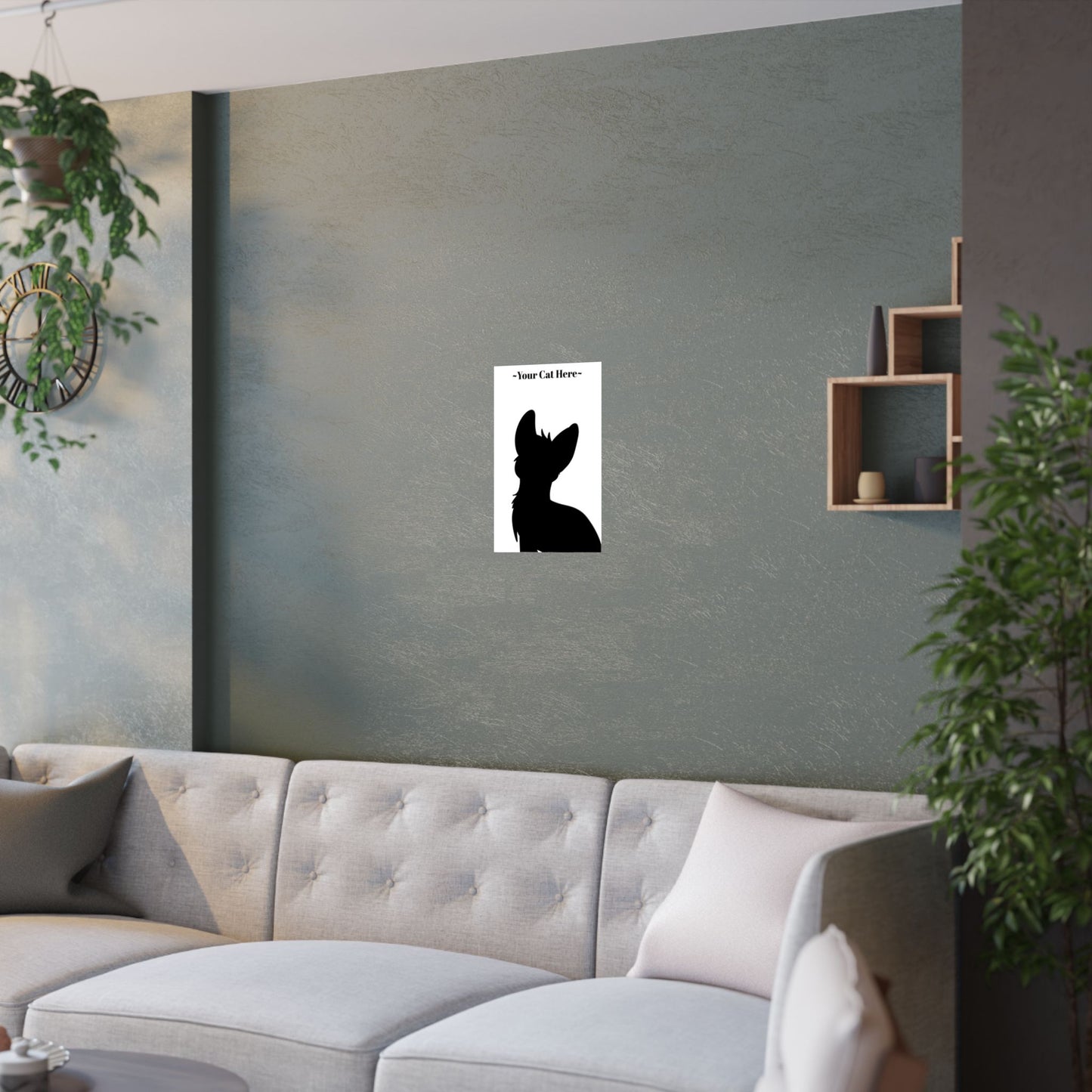 Custom Cat Poster- Satin Pet Portrait (Bust)