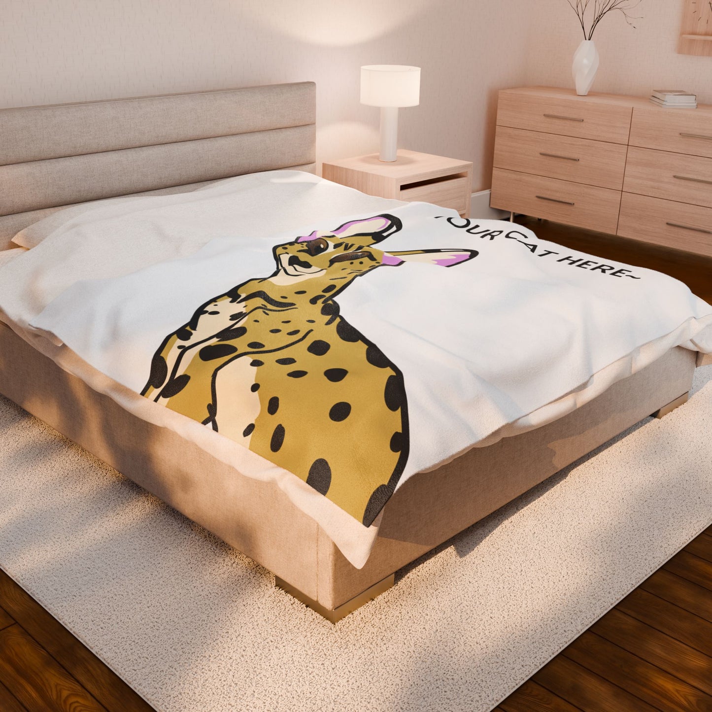 Custom Cat Blanket - Personalized Pet Portrait Gift (Bust)