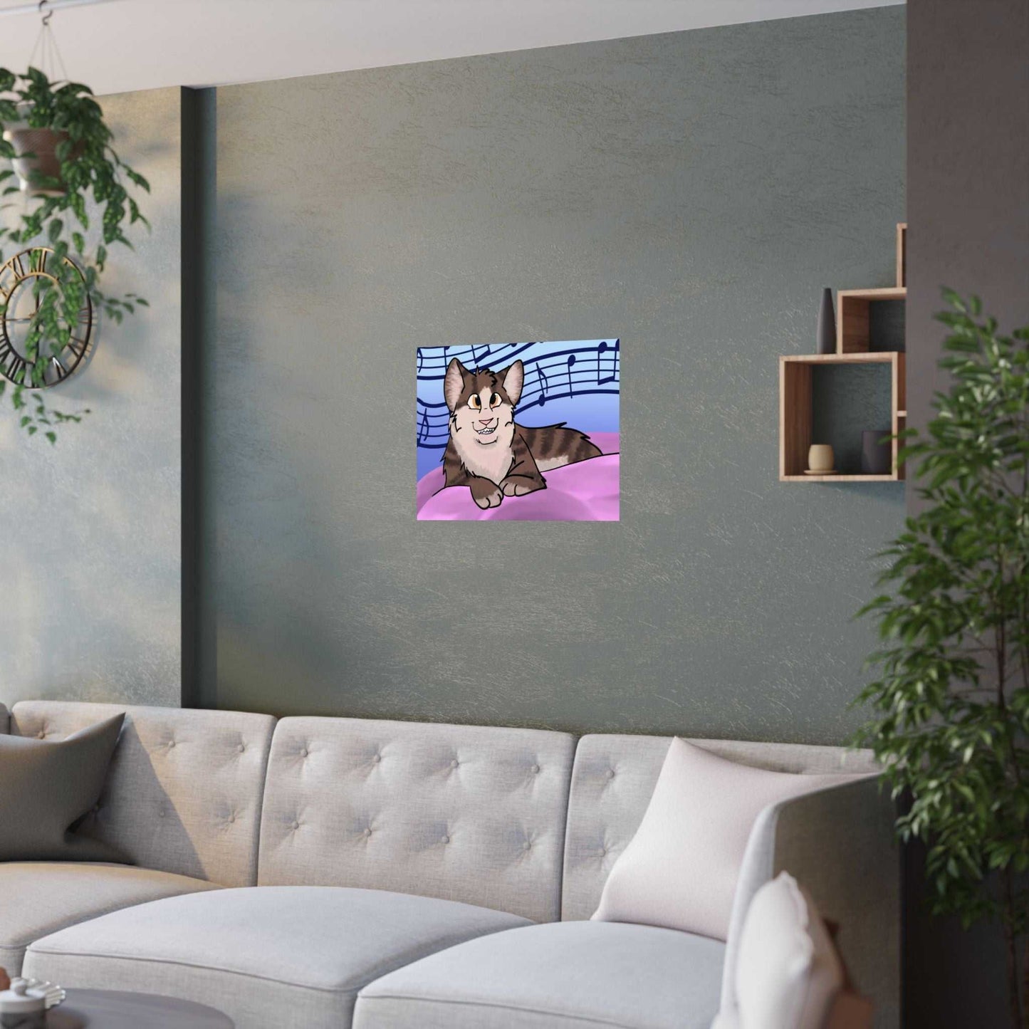 Music Cat Satin Poster