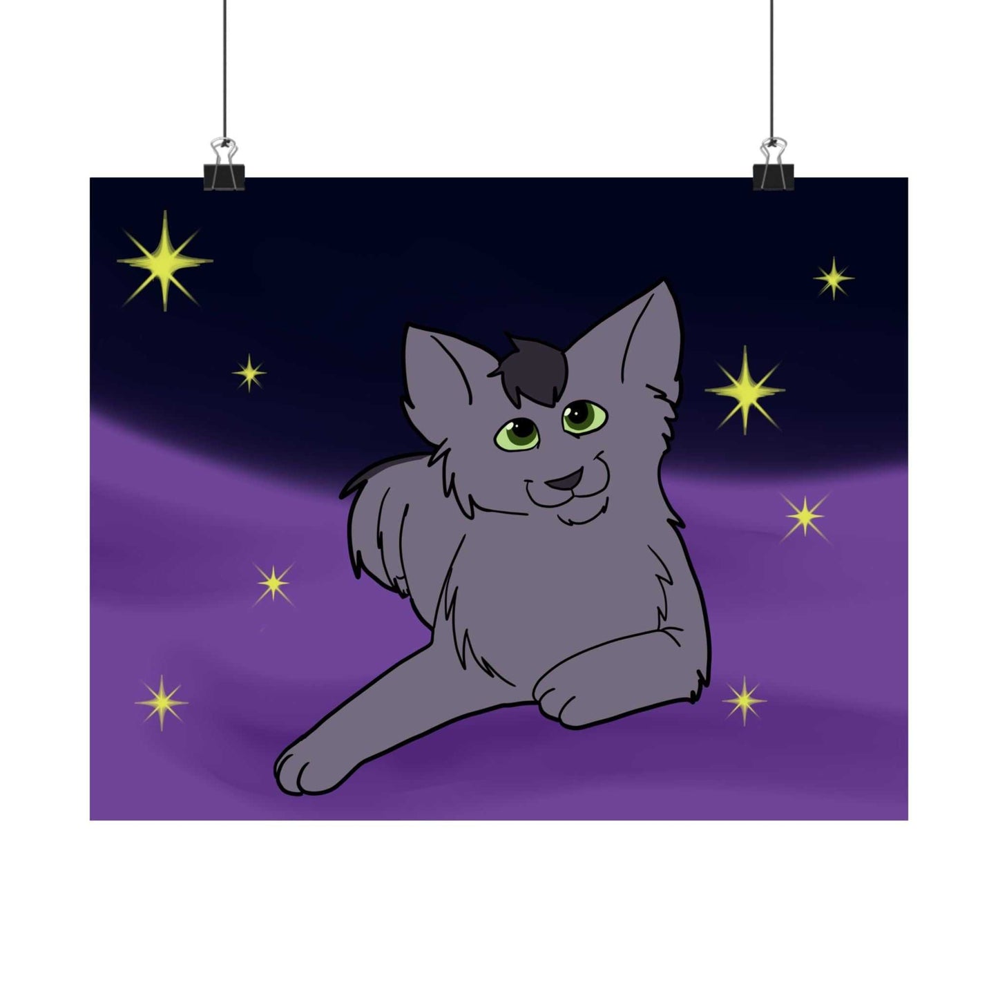 Starry Cat Poster
