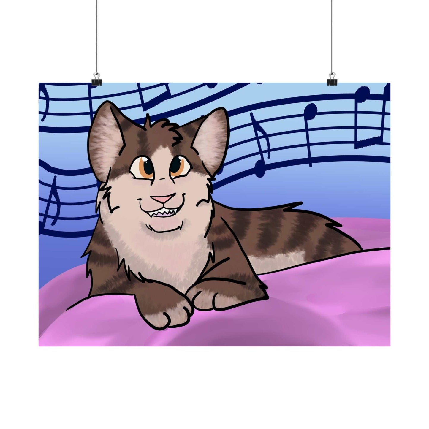 Music Cat Satin Poster