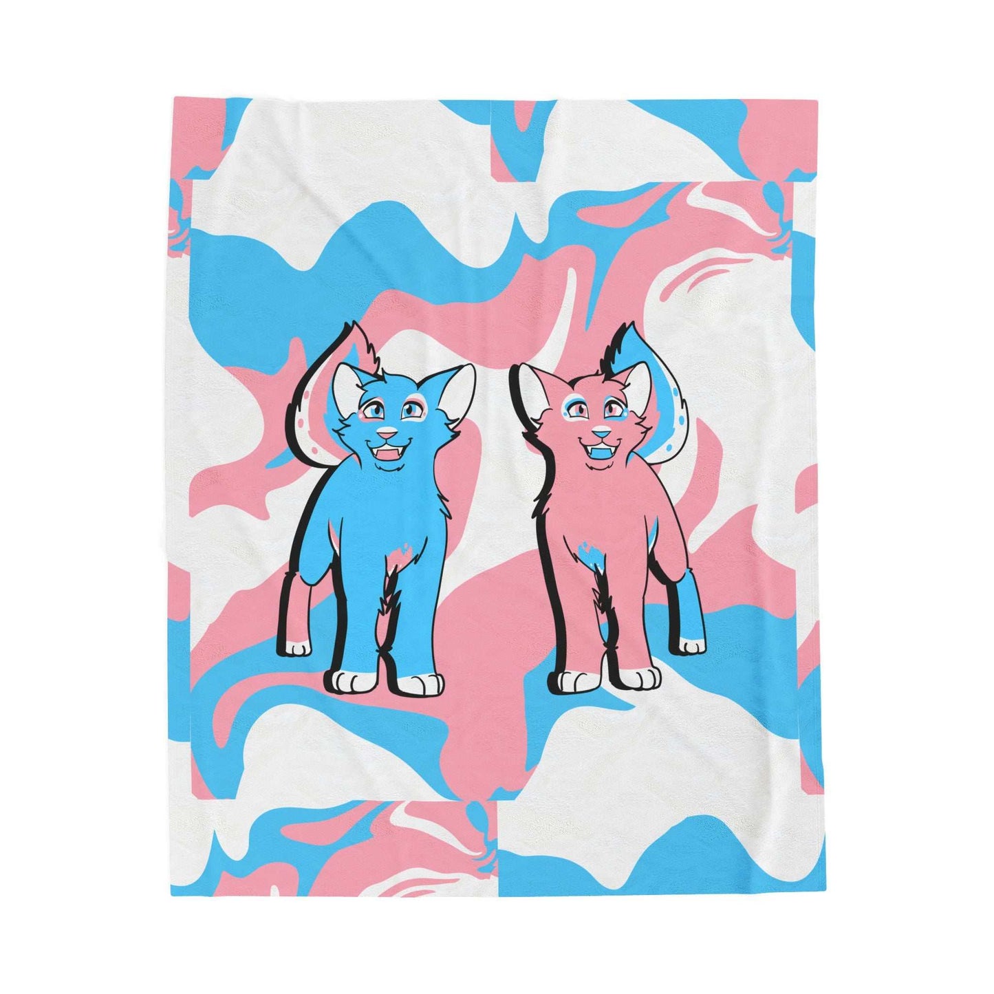 Transgender Pride Cat Throw Blanket