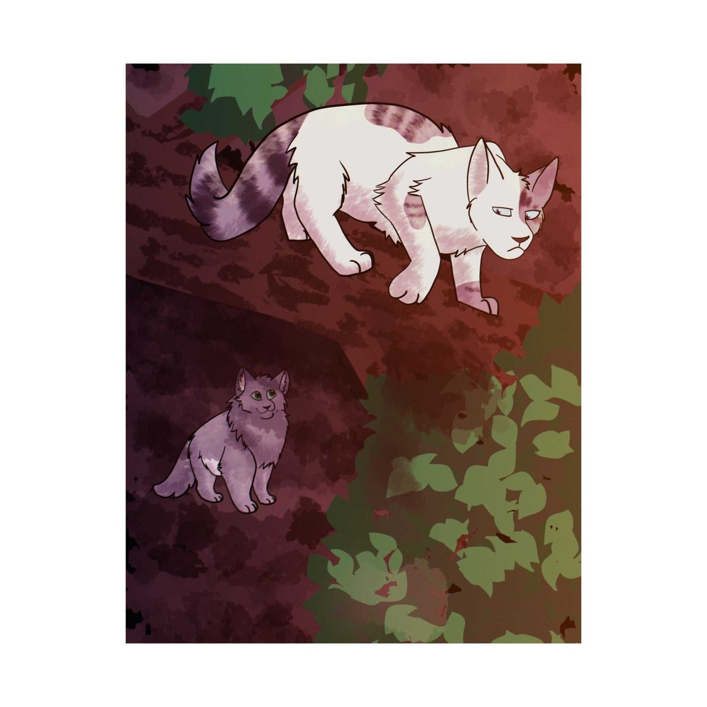 Satin Poster Cat in Tree