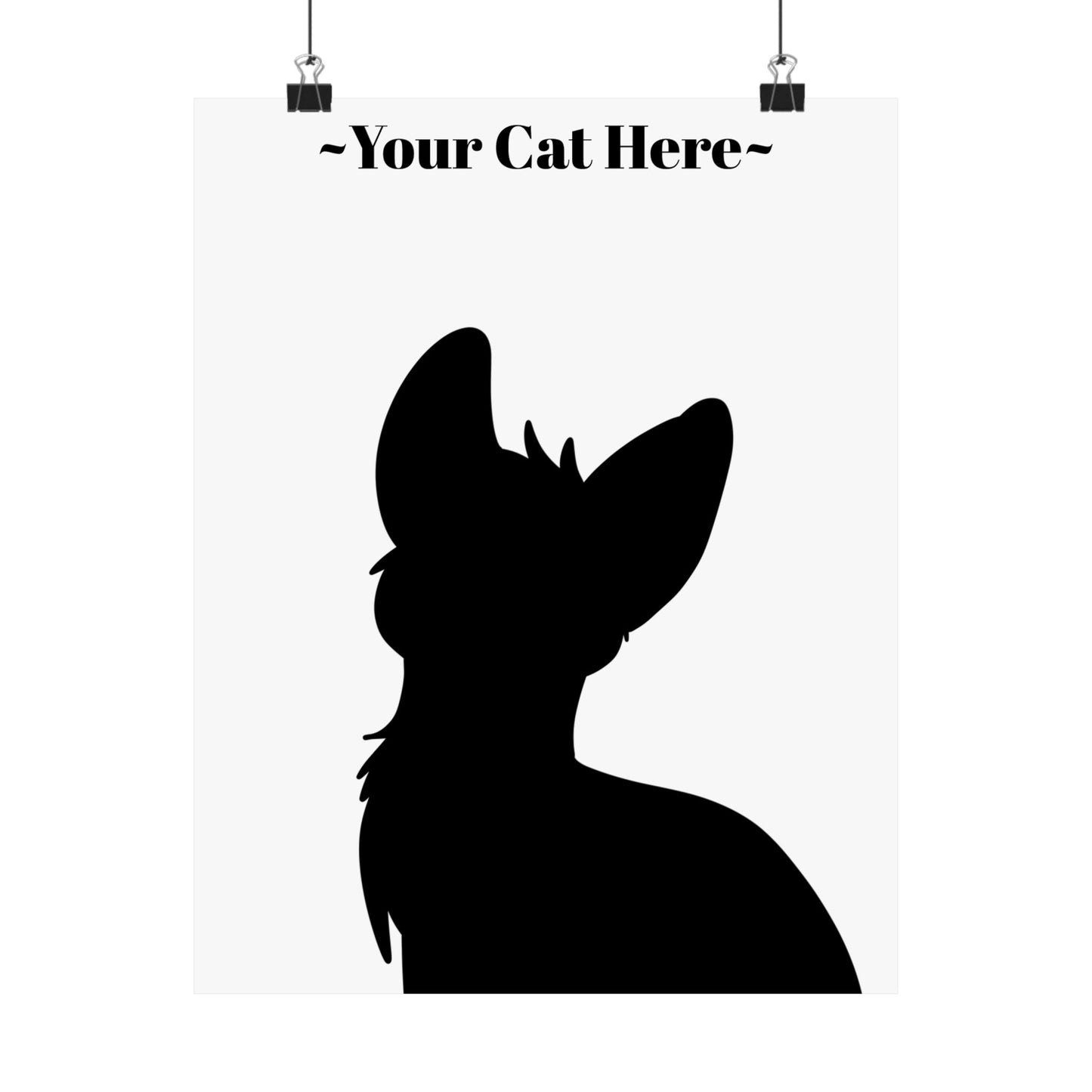 Custom Cat Poster- Satin Pet Portrait (Bust)
