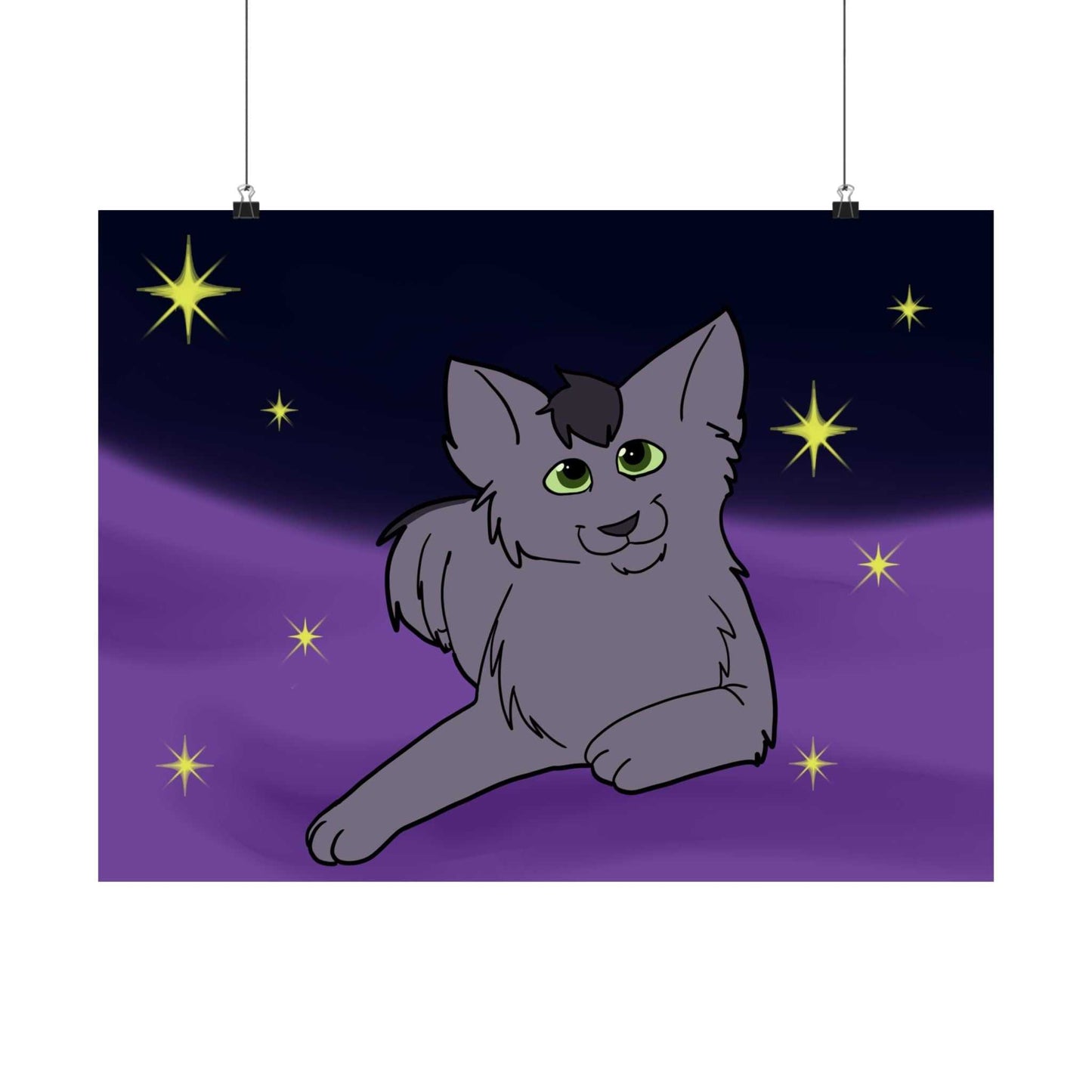 Starry Cat Poster