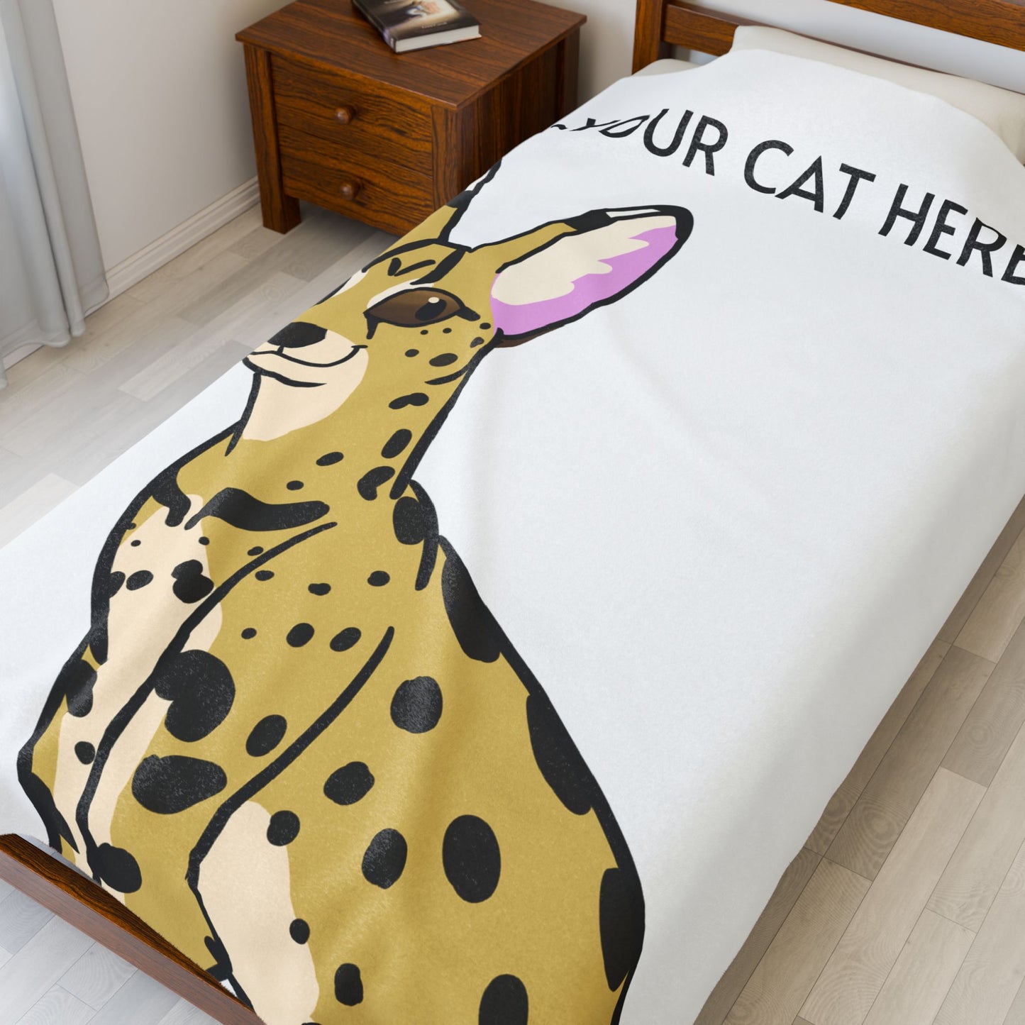 Custom Cat Blanket - Personalized Pet Portrait Gift (Bust)