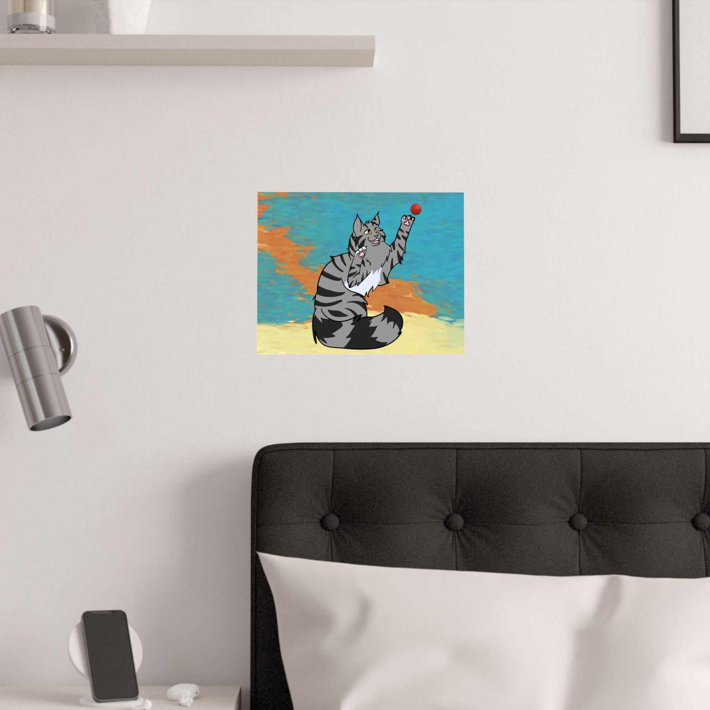 Pouncing Cat Poster