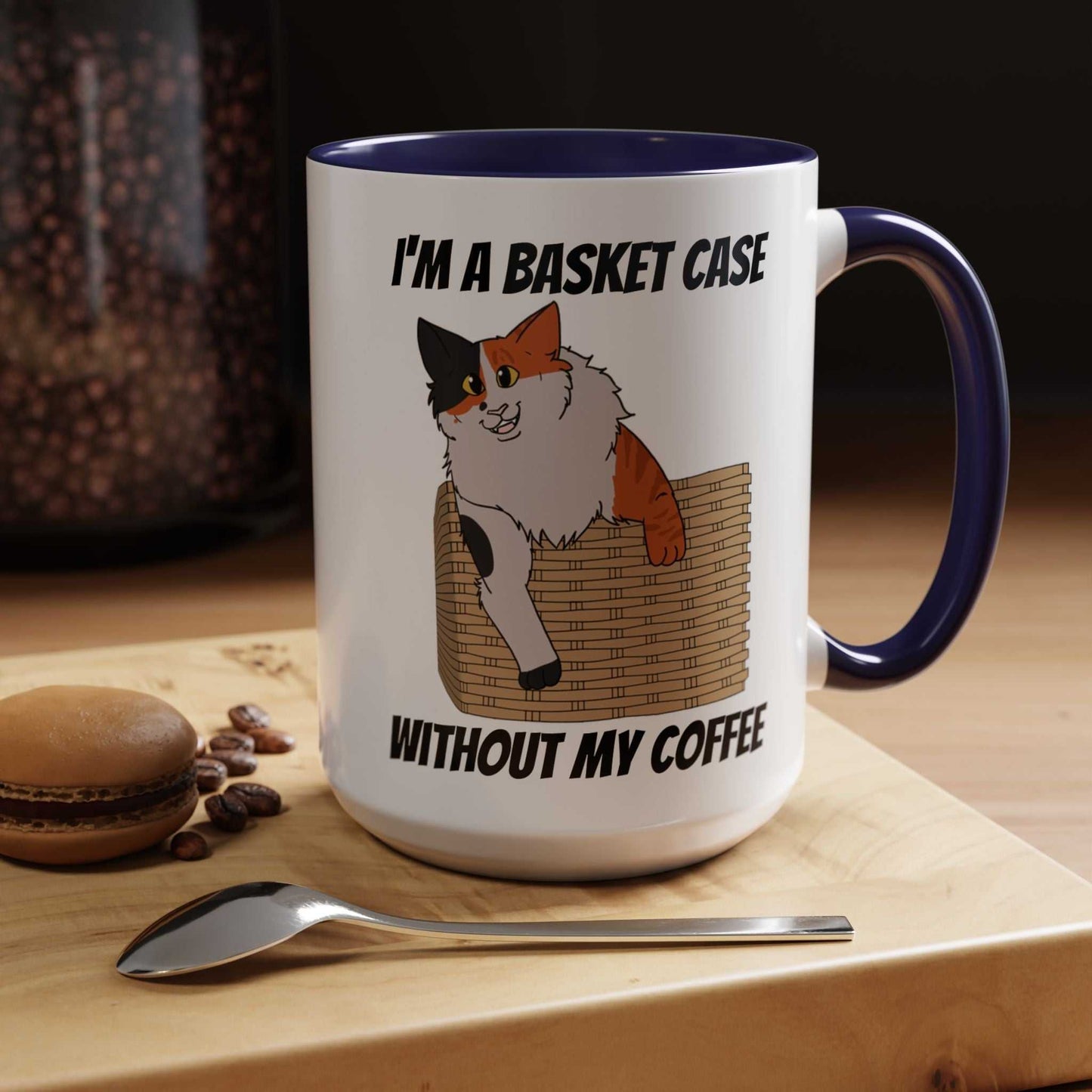 Funny Coffee Mug - Basket Case Cat