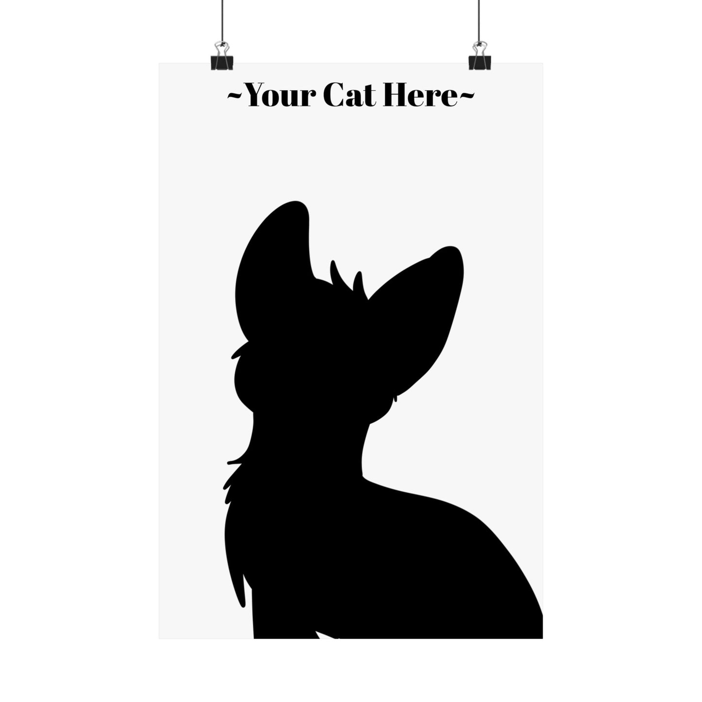 Custom Cat Poster- Satin Pet Portrait (Bust)