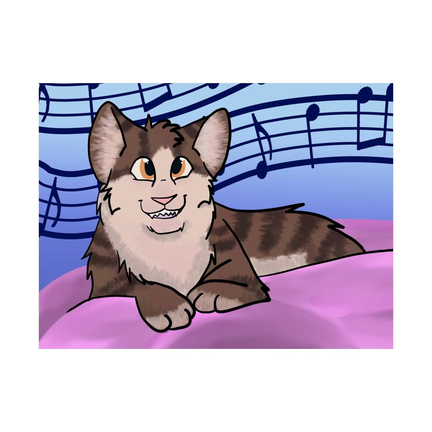 Music Cat Satin Poster