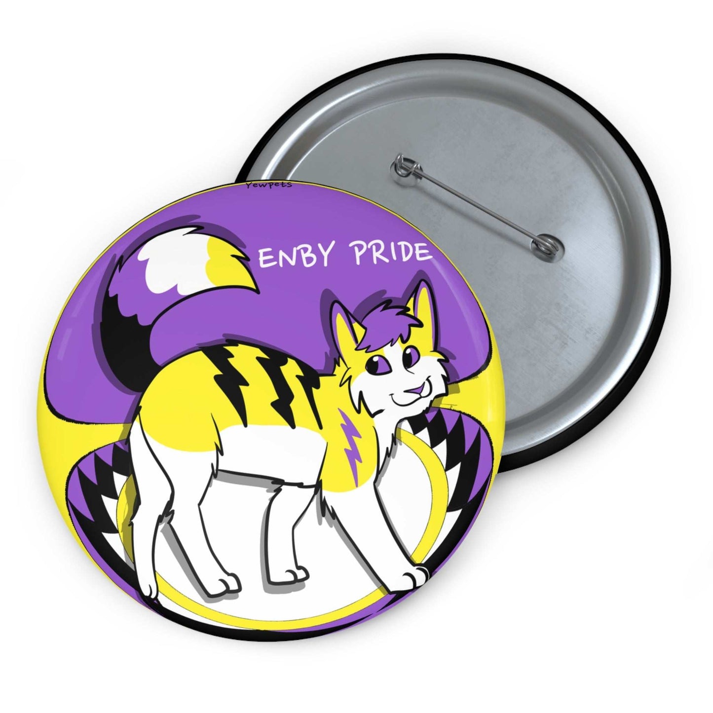 Non-Binary Pride Cat Button