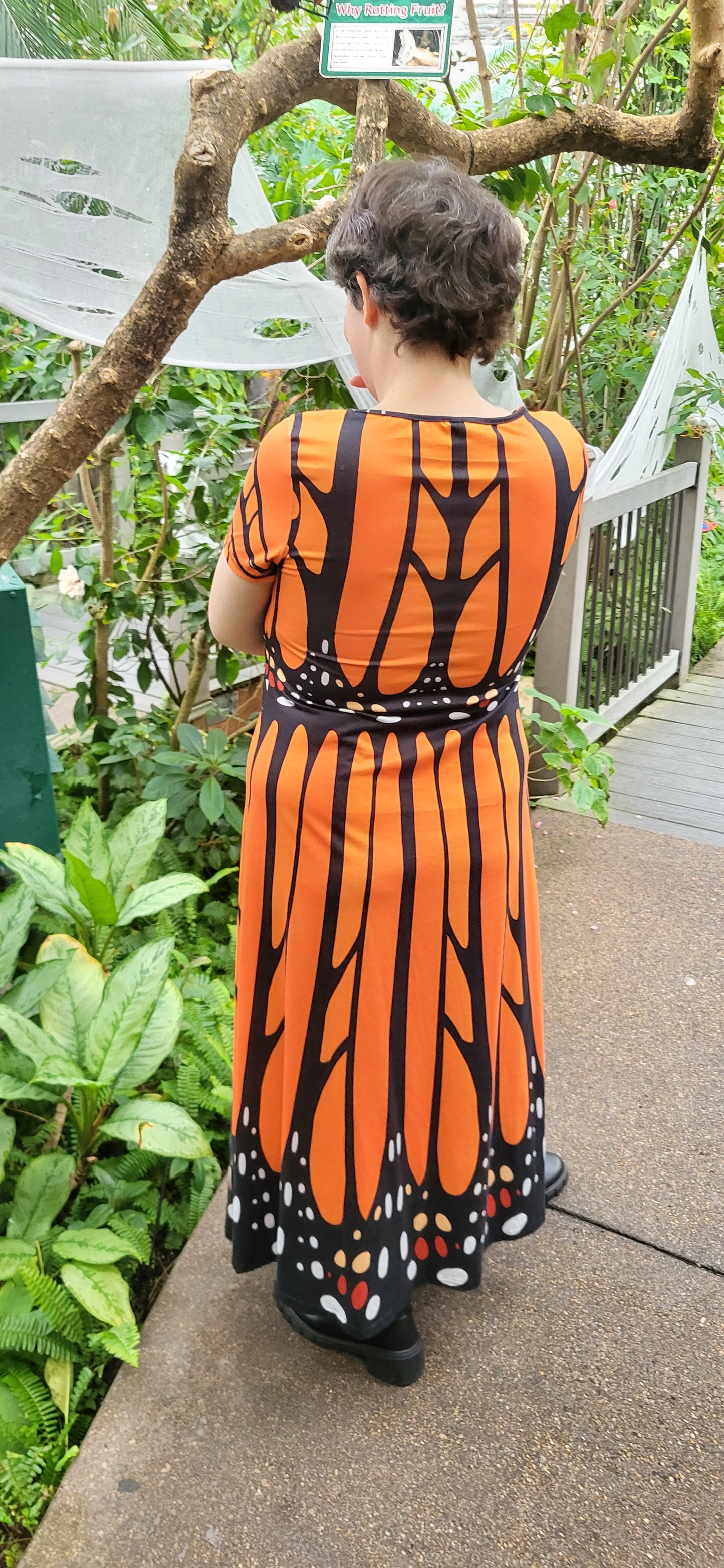 Monarch butterfly dress- Maxi dress with sleeves
