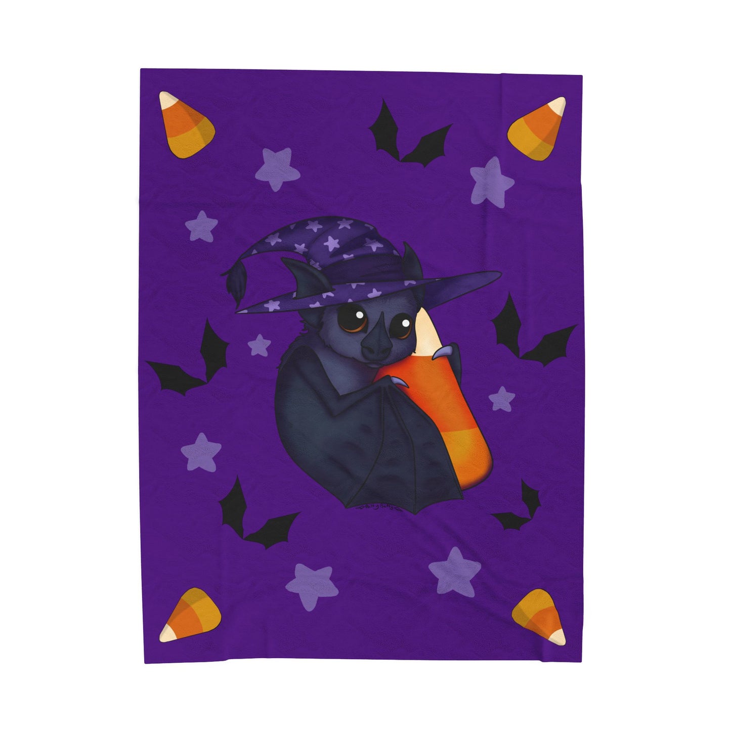 Plush Blanket - Halloween Bat and Candycorn