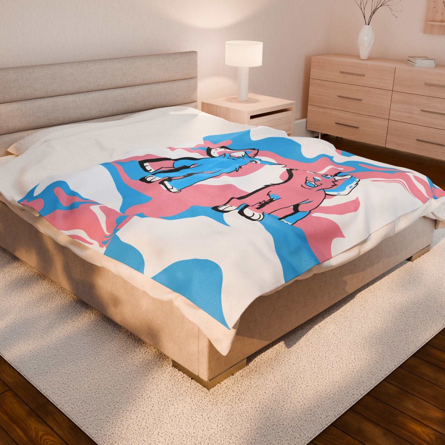 Transgender Pride Cat Throw Blanket