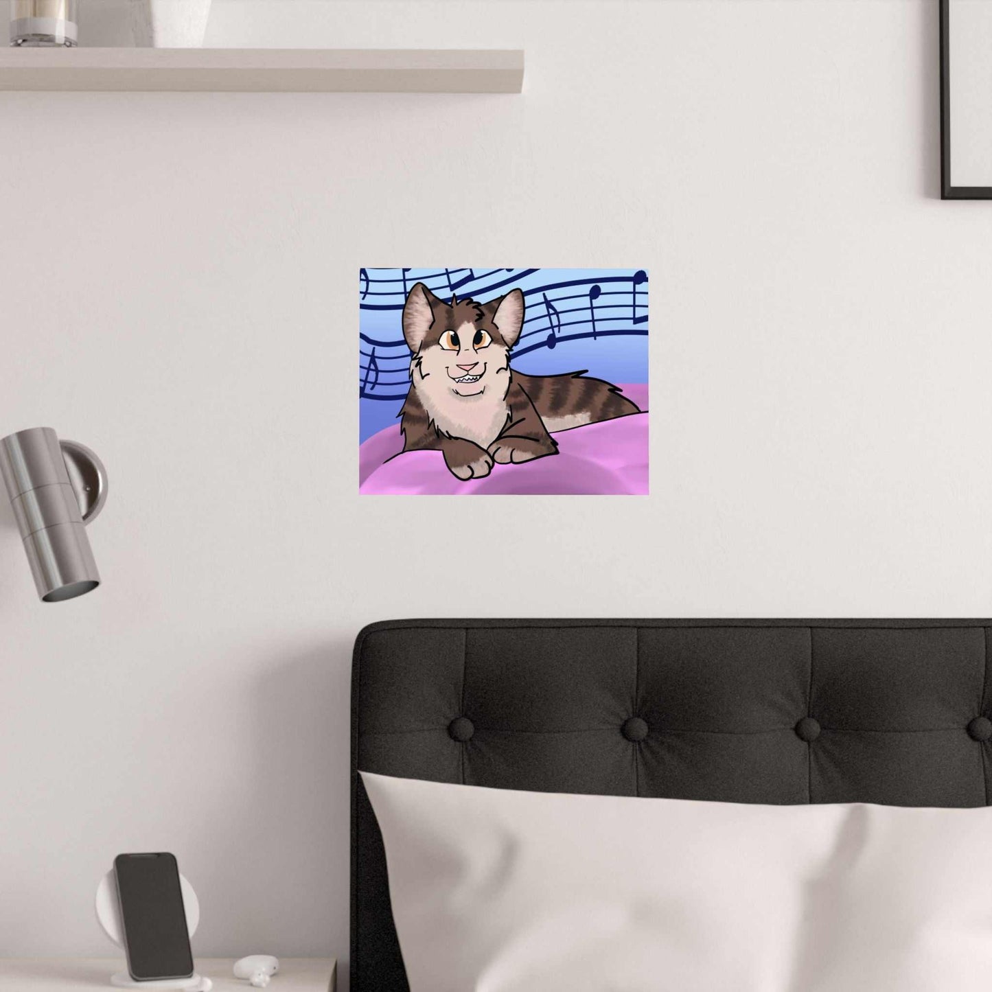 Music Cat Satin Poster