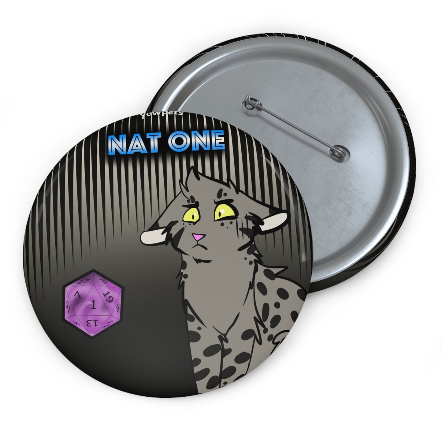 Nat 1 Dnd Button- cat design