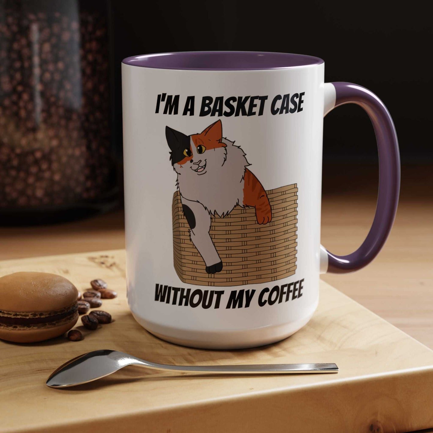 Funny Coffee Mug - Basket Case Cat