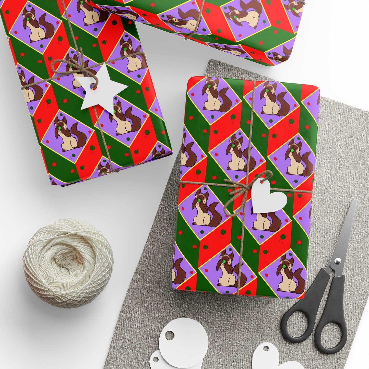 Cat Wrapping Paper- Ball of String Design