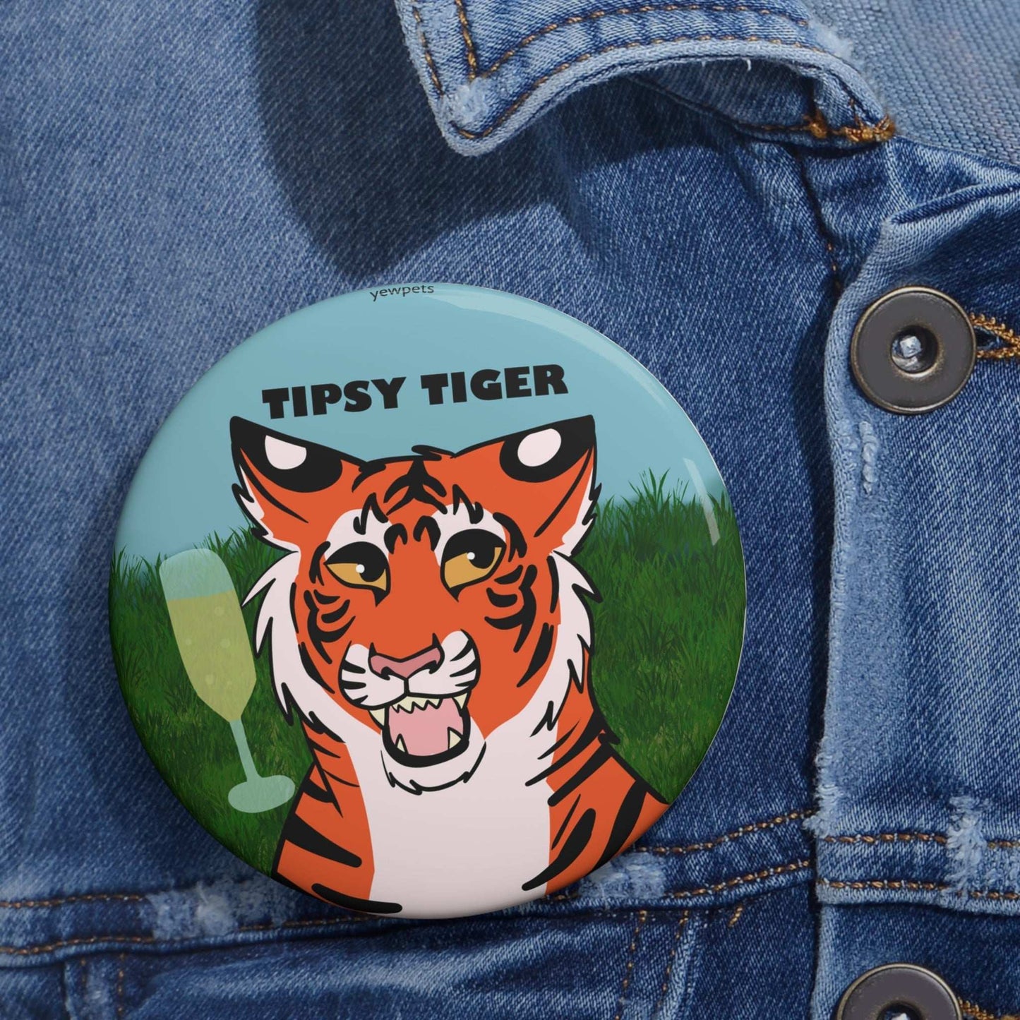 Tipsy Tiger Button