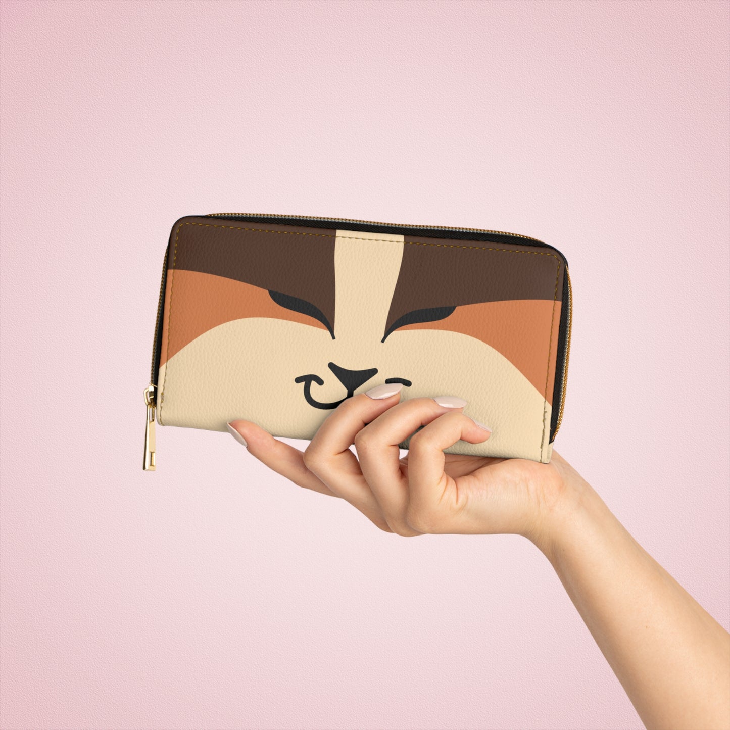 Zipper Wallet - Chocolate and Caramel Cat Themed