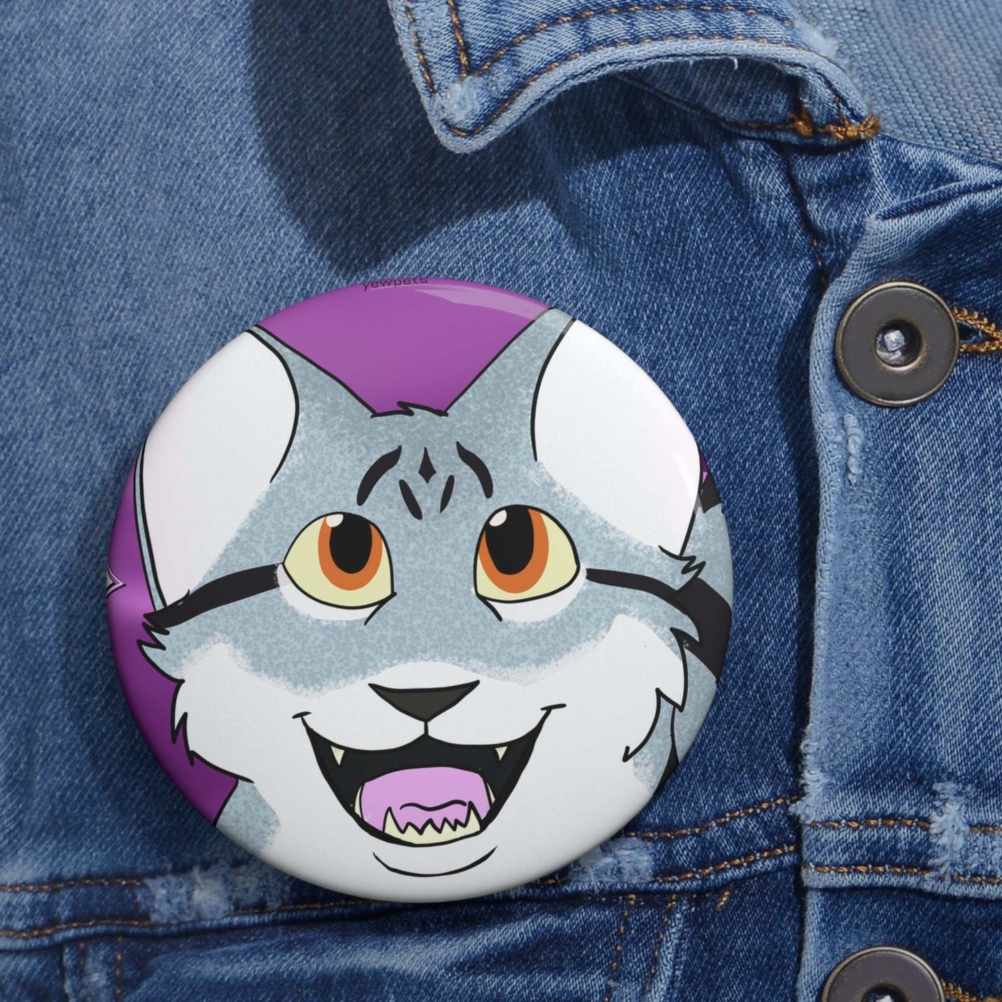 Smiling Cat Pinback Button