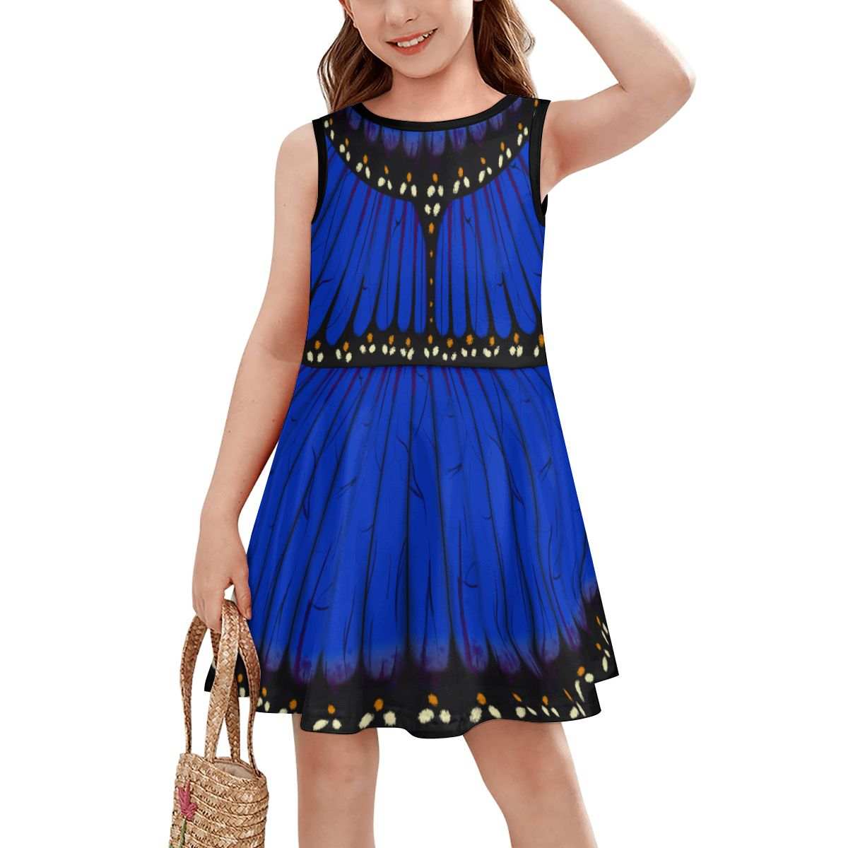 gold and black lace dress Blue Morpho Butterfly Children's Dress