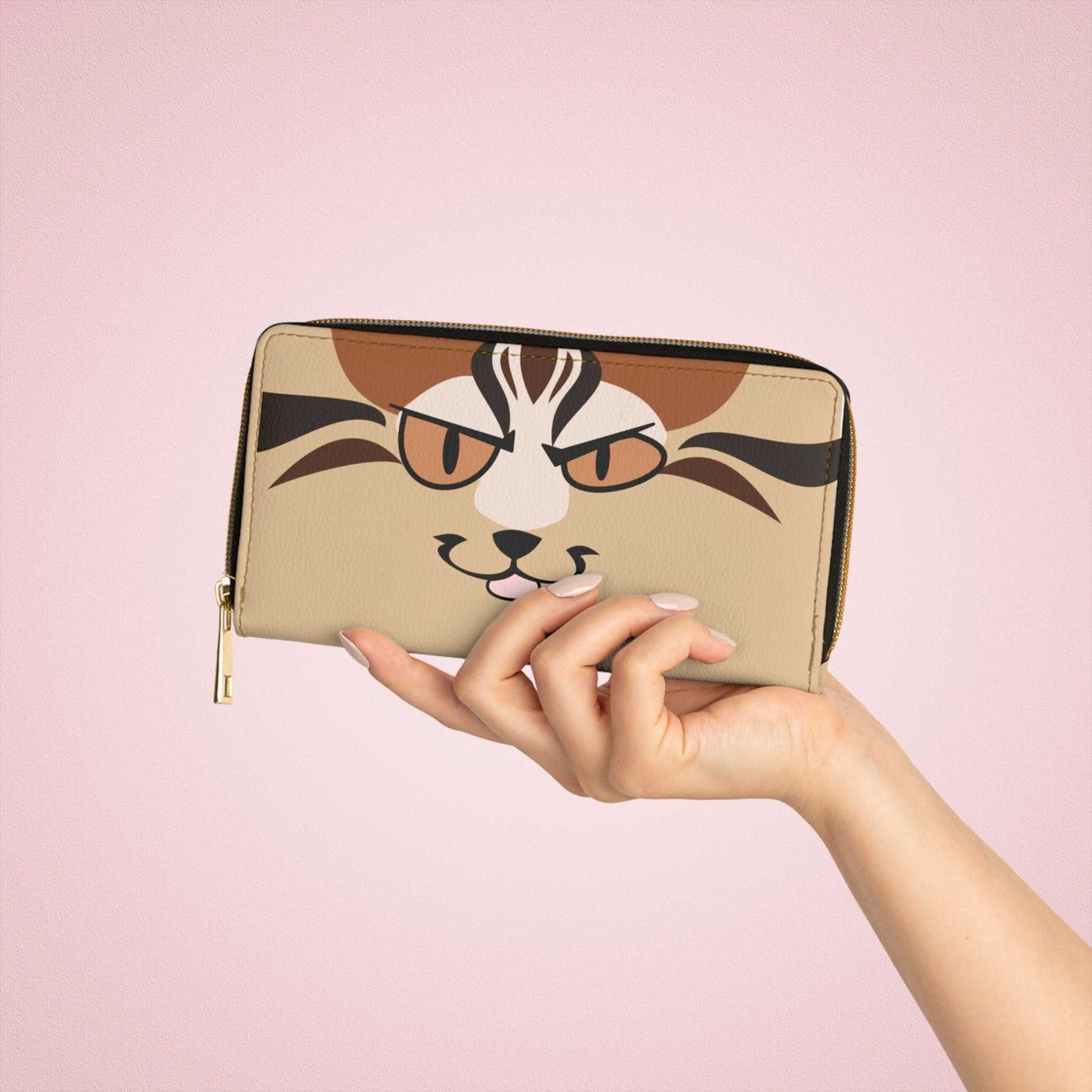 Zipper Wallet - Cattacino cat design