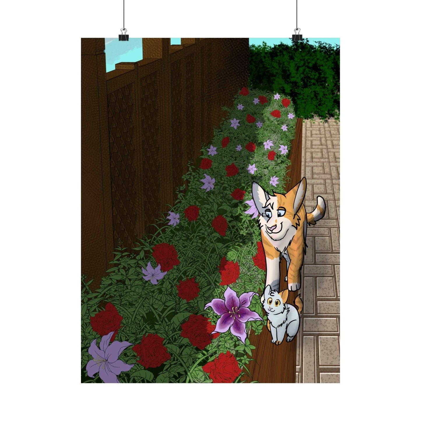 Springtime Cat Poster