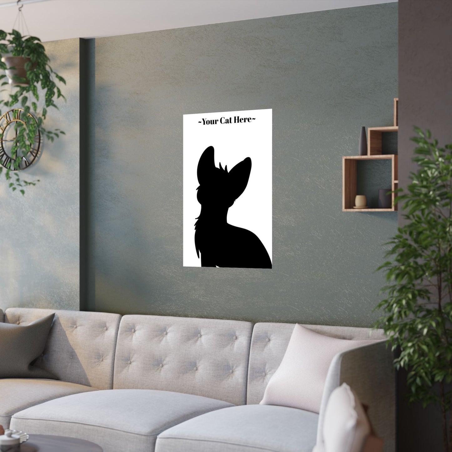 Custom Cat Poster- Satin Pet Portrait (Bust)