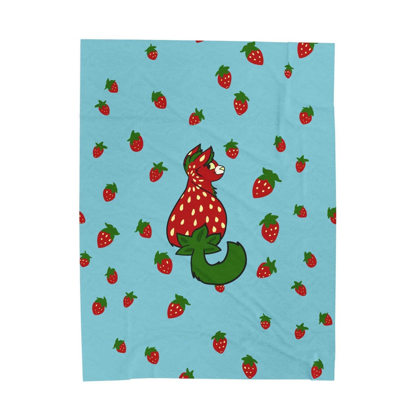 Strawberry blanket with Feline Design