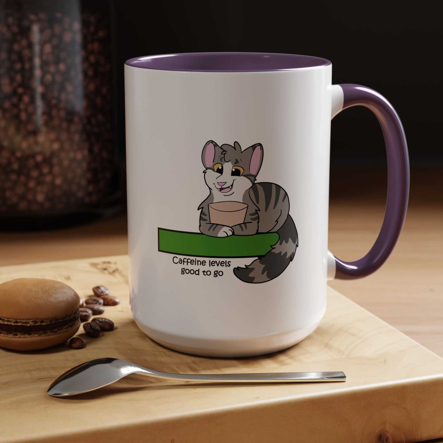 Funny Cat Coffee Mug- Caffeine Levels